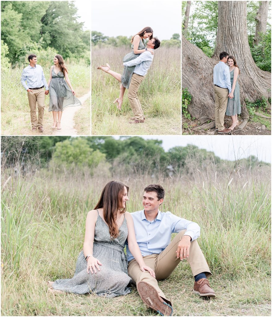 collage of engagement photos