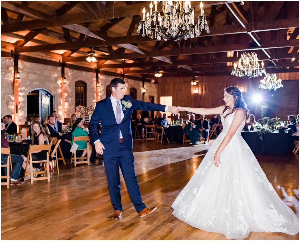 first dance with bride and groom 