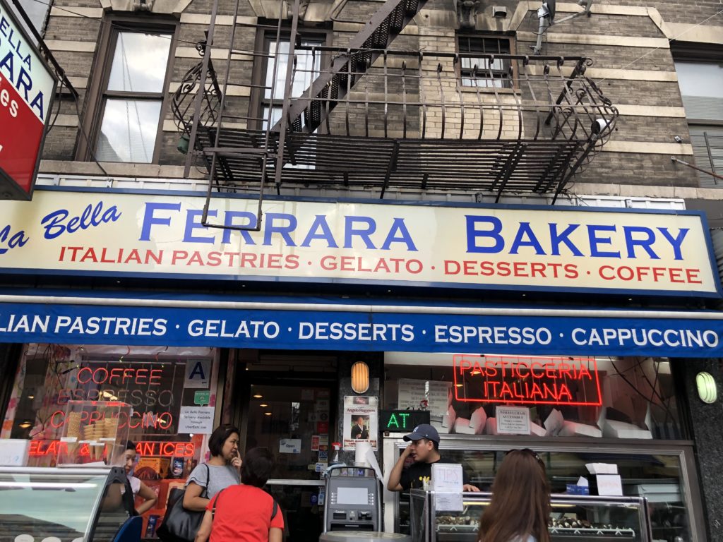 Picture of the outside sign of La Bella Ferrera Bakery